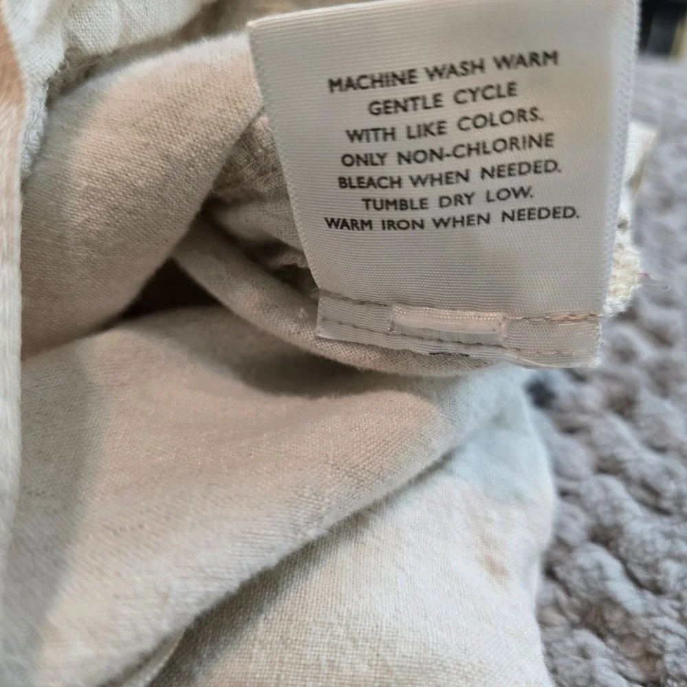 Hotel Collection 100% Linen Full/Queen Duvet Cover Cream Oatmeal Natural Neutral